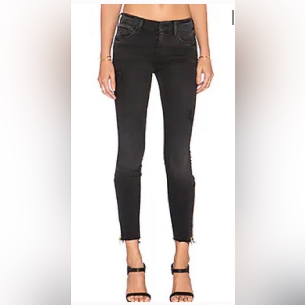 MOTHER Looker Zip Fray- black size 27